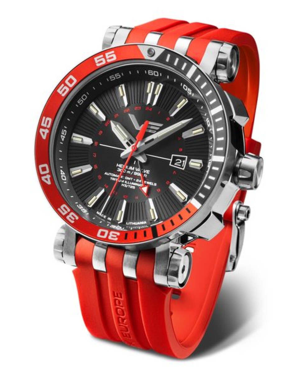 Vostok Europe Energia Rocket Automatic GMT NH34-575A717 - Červený silikonový řemínek - main (0)