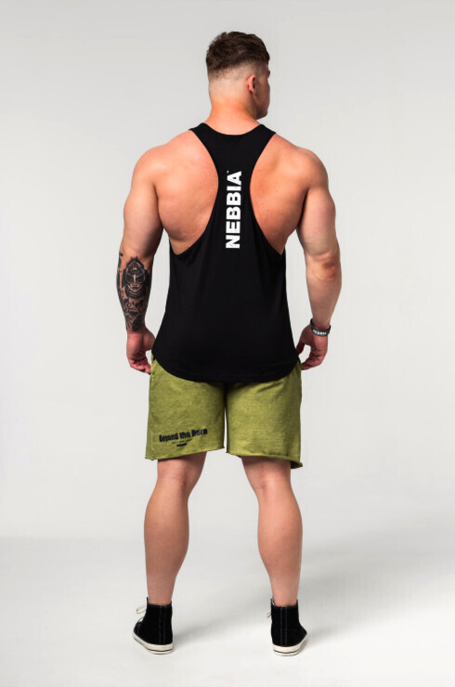 Pánské šortky Nebbia  Washed-off Gym Sweatshorts NO BS Light Green M - main (2)