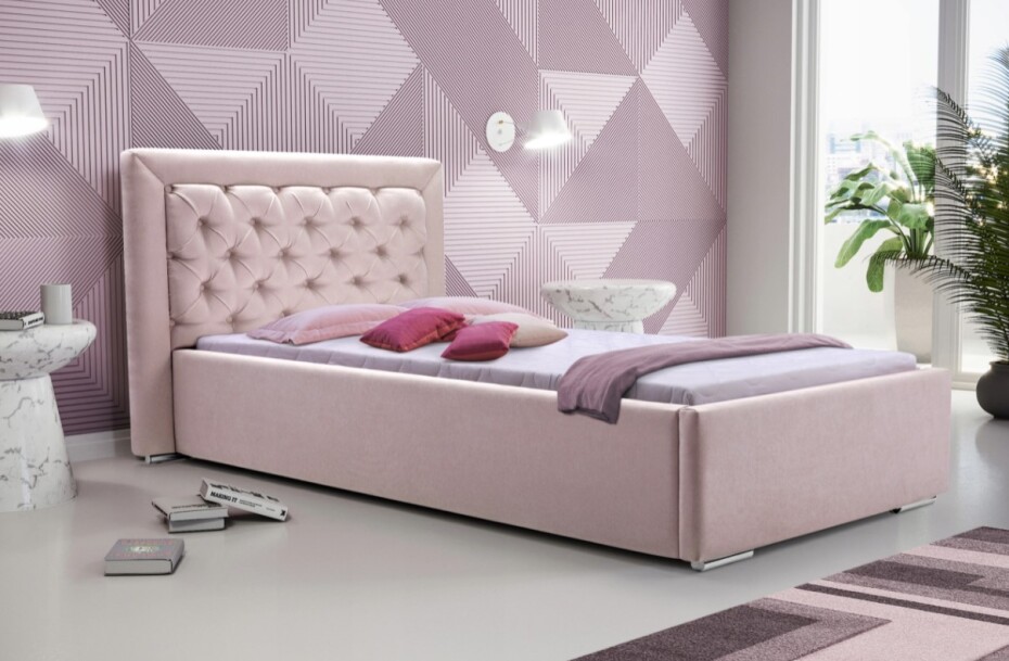 ArtIdz Čalouněná jednolůžková postel DANIELLE s výklopným roštem | šedá 90 x 200 cm - main (1)