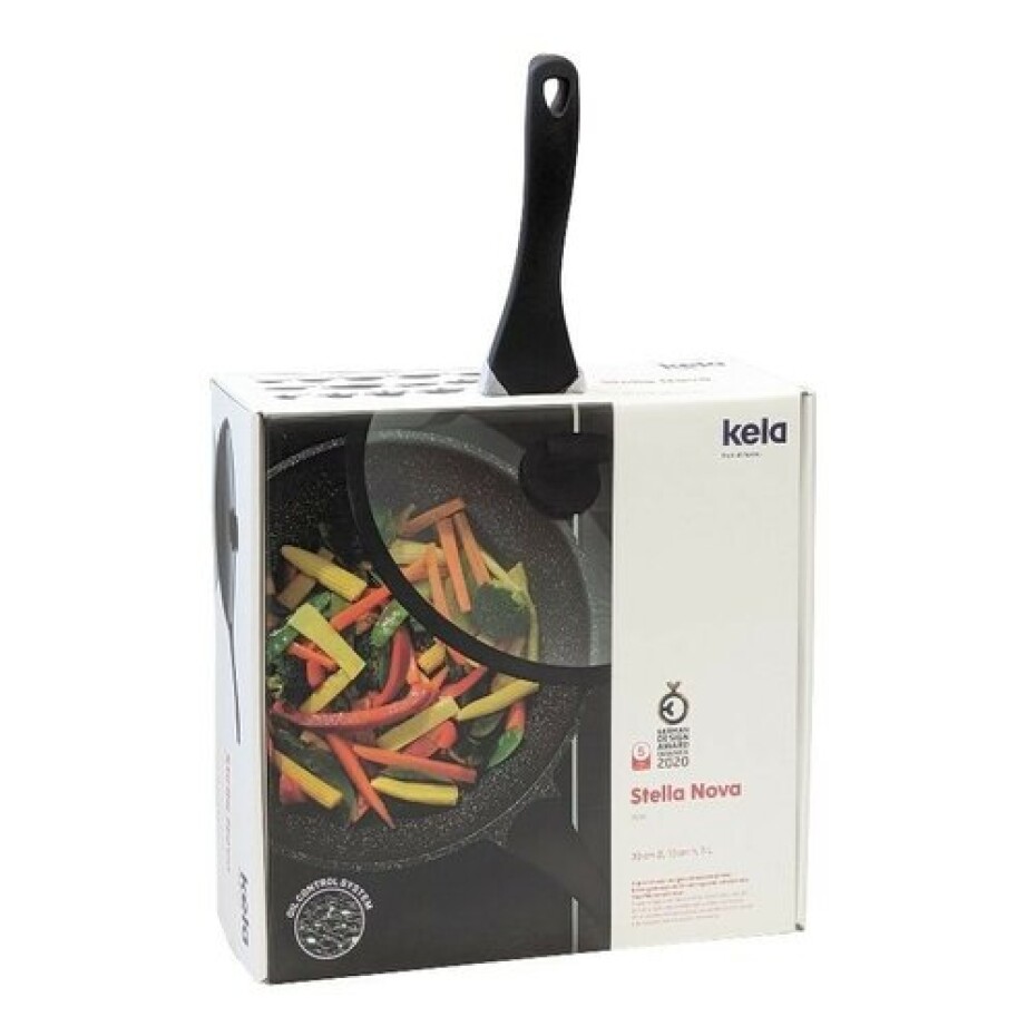 Kela Wok pánev s poklicí STELLA NOVA, litý hliník, černá, 30 cm, 5 l - main (3)