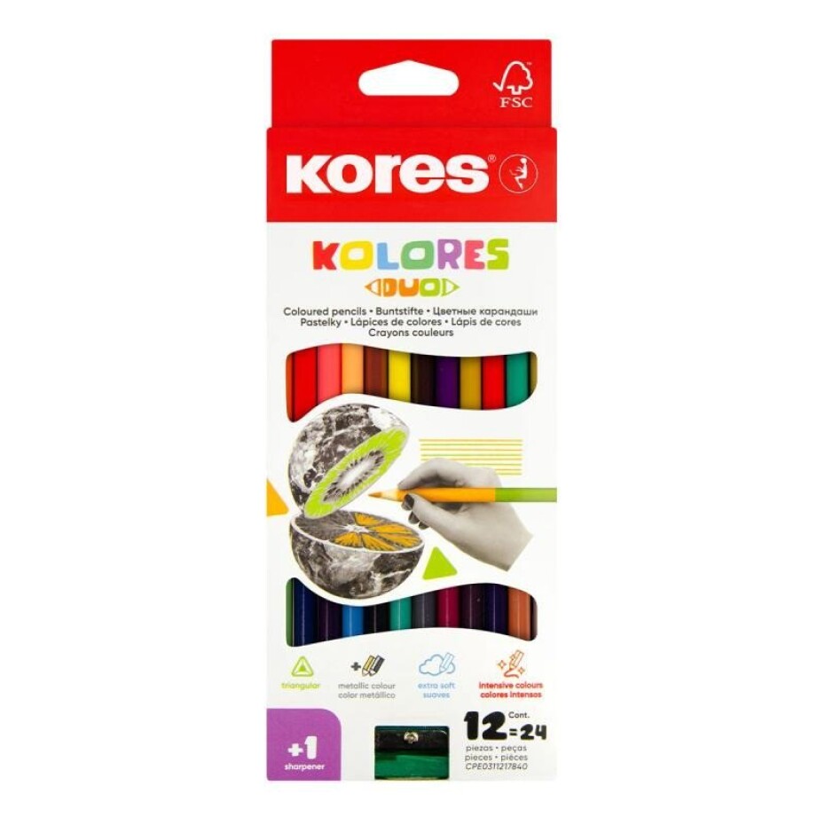 Trojhranné oboustranné pastelky 3mm, s o - main (0)