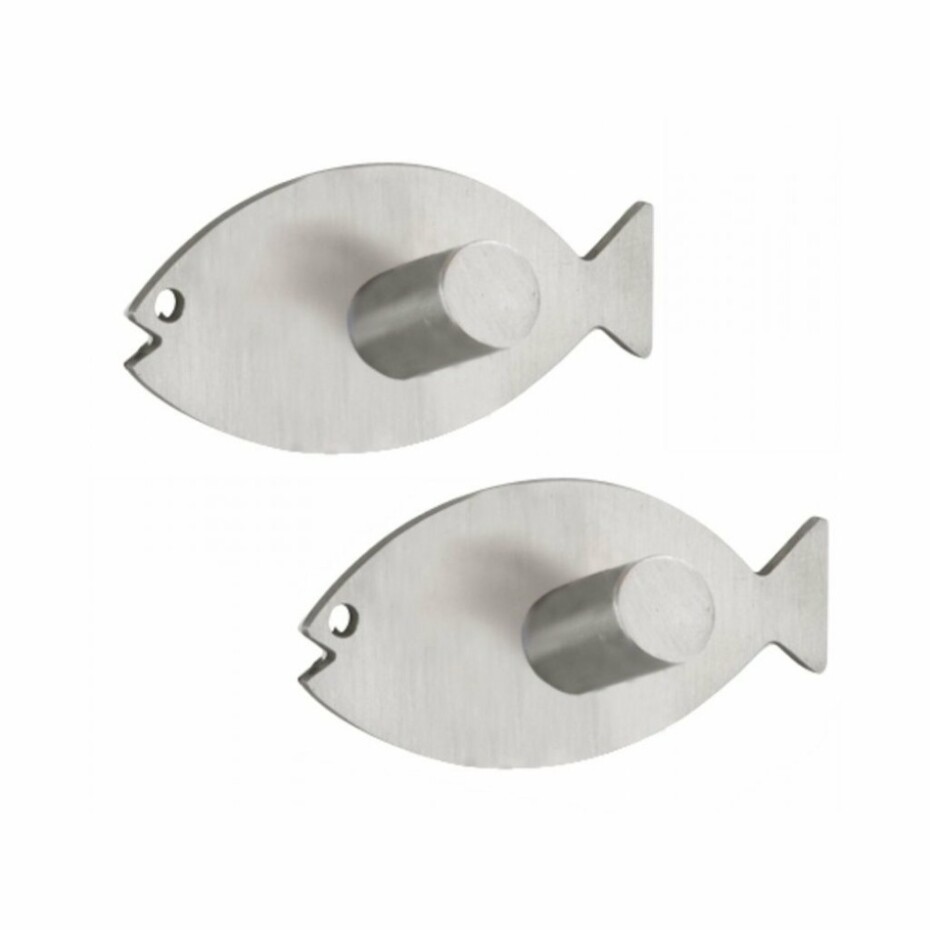 Wenko Sada 2 nástěnných nerezových háčků Fish - main (0)