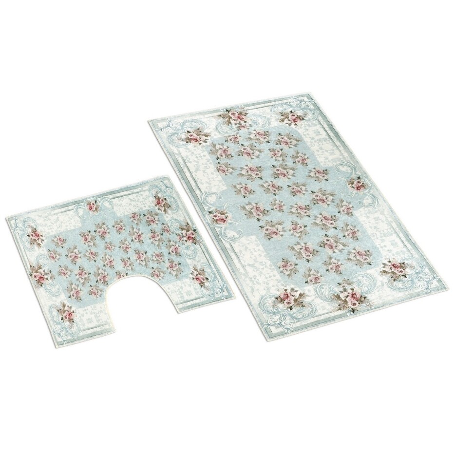 Bellatex Sada koupelnových předložek Orient s růžičkou 3D, 60 x 100 cm, 60 x 50 cm - main (0)