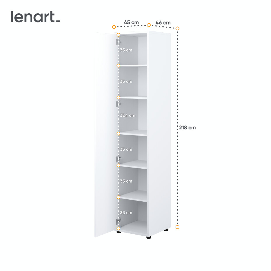 Dig-net nábytek Policová skříň Lenart BED CONCEPT BC-21 | bílý lesk - main (5)