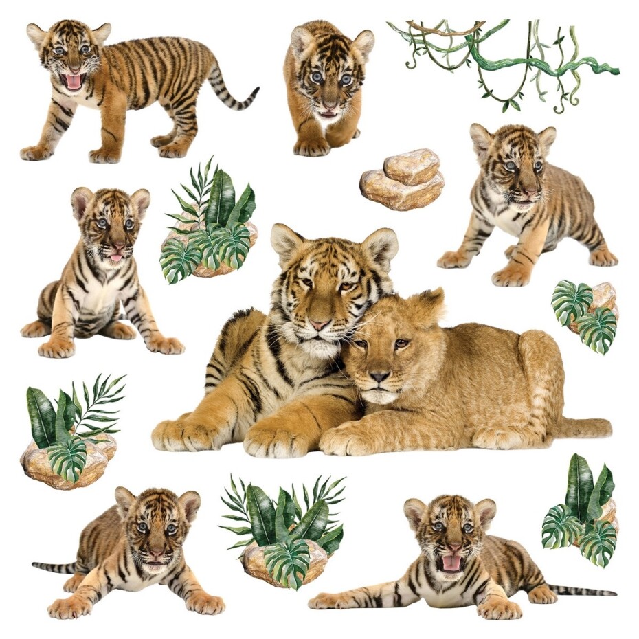 Samolepící dekorace Tigers, 30 x 30 cm - main (0)