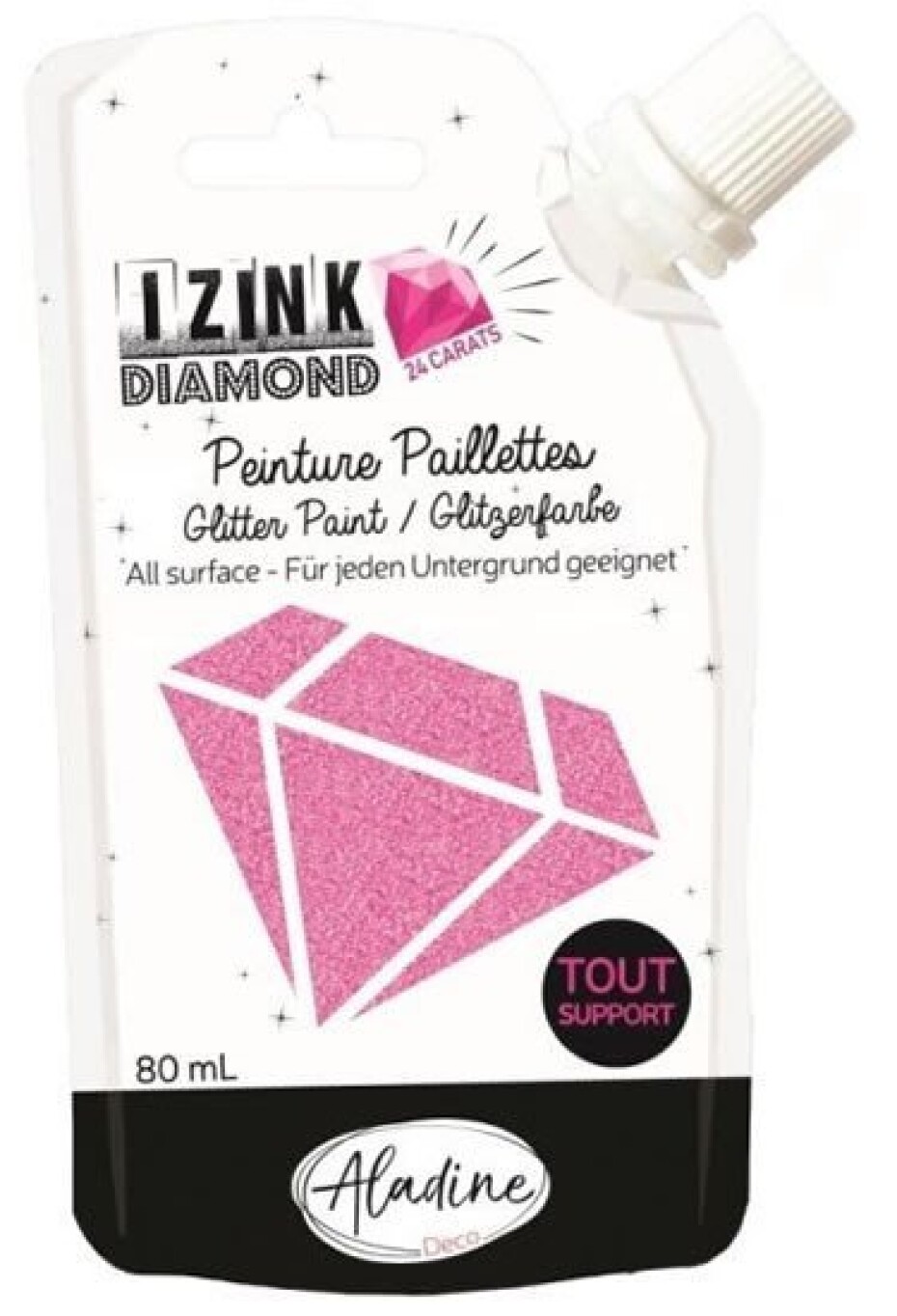 Diamantová barva IZINK Diamond 24 CARATS - růžová, 80 ml - main (0)
