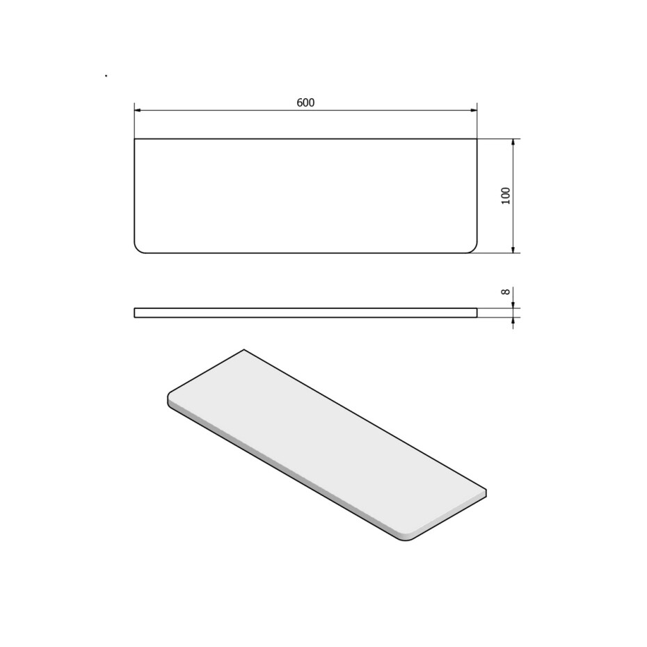 SAPHO 23482 police 60 x 10 x 0,8 cm, čiré sklo - main (1)