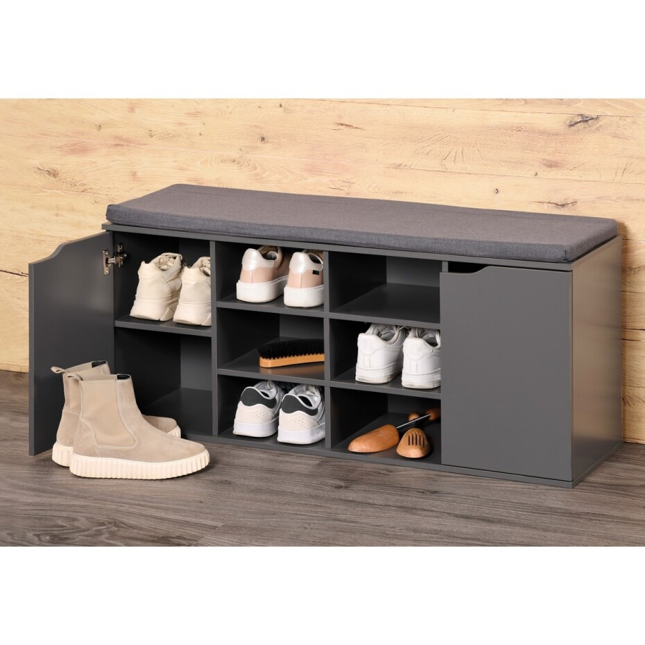 Kesper 15919 Botník s podsedákem, šedá, 103 x 48 x 30,5 cm - main (1)