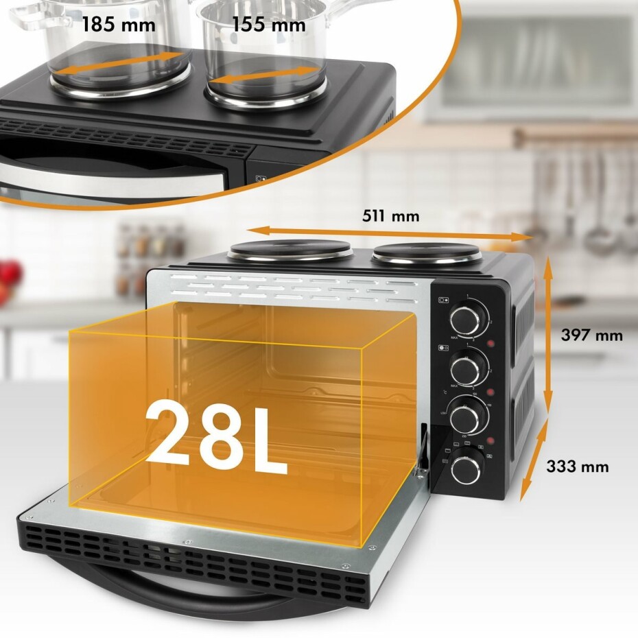 Clatronic KK 3786 multifunkční trouba s dvouplotýnkovým vařičem - main (10)