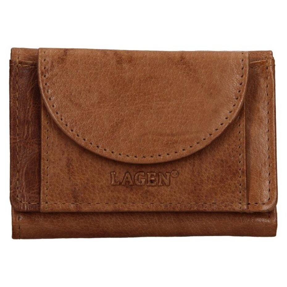 Lagen W-2030 Unisex mini peněženka kožená - světle hnědá - main (0)