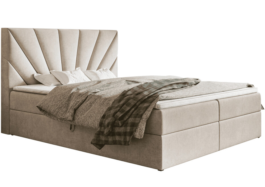 Elvisia Manželská postel EMMA Boxspring 6 | béžová/Jasmine 21 160 x 200 cm Provedení: Postel s topperem - main (0)