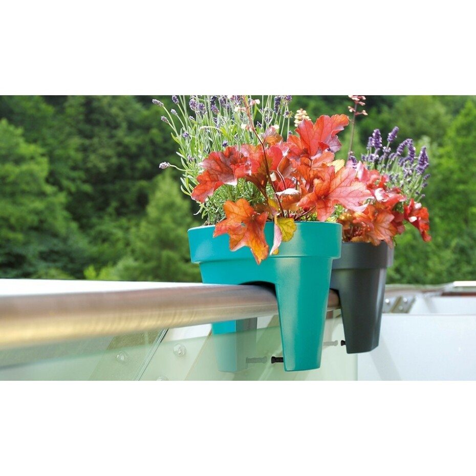 Květináč na zábradlí Lofly Railing bílá, 24,5 cm, 24,5 cm - main (1)