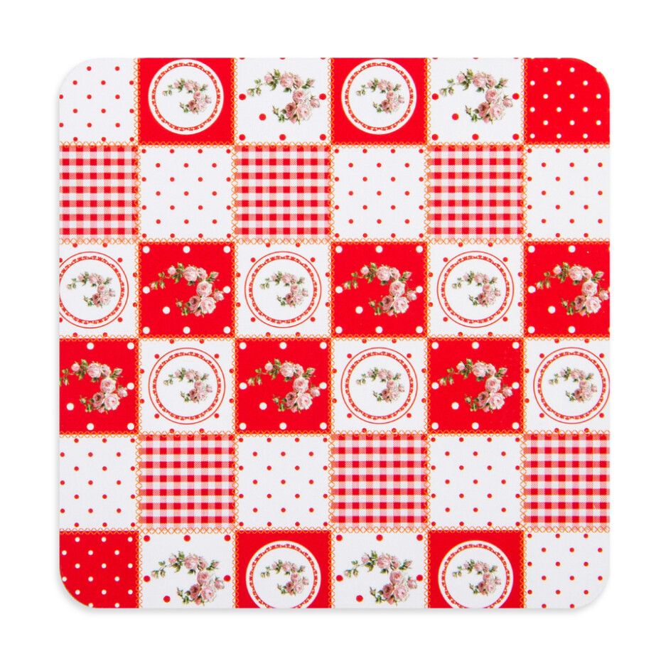 Korkové prostírání Country red, 10 x 10 cm, sada 4 ks - main (0)