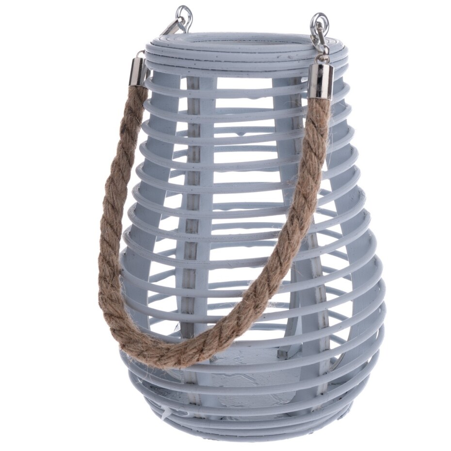 Bambusová lucerna Fence šedá, 16 x 21 cm - main (0)