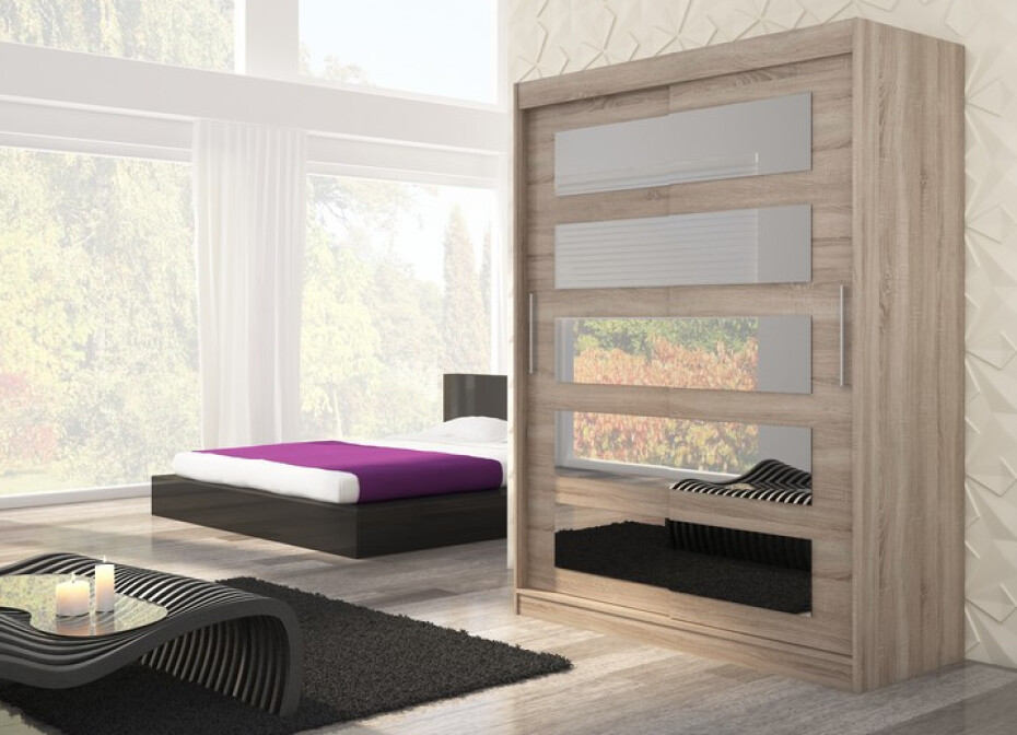 ArtAdrk Šatní skříň MURANI | 150 cm Barva: Čokoládová - main (3)