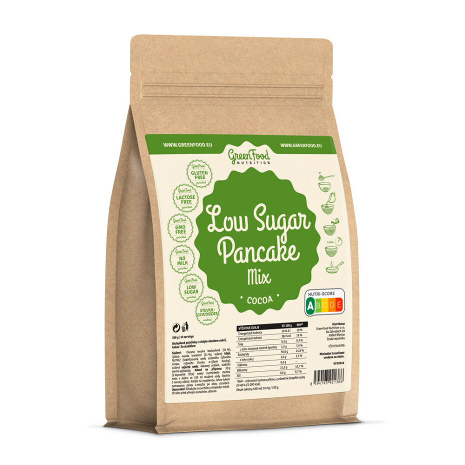 GreenFood  Low Sugar Pancake Mix 500 g bez příchutě - main (0)