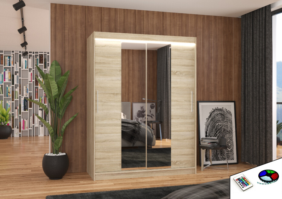 ArtAdrk Šatní skříň INESS | 150 cm Skříň: Is03 / dub sonoma - main (6)