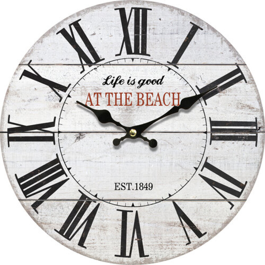 Dřevěné nástěnné hodiny At the beach, pr. 34 cm - main (0)