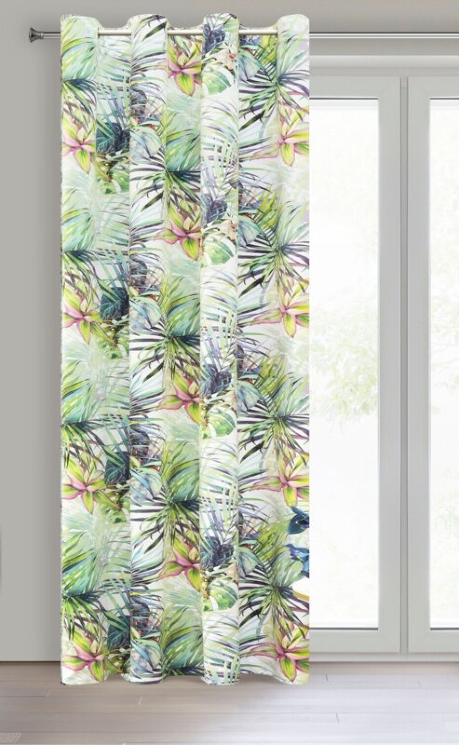 ArtFir Závěs ROMMY K | bílá/zelená 140 x 250 cm - main (1)