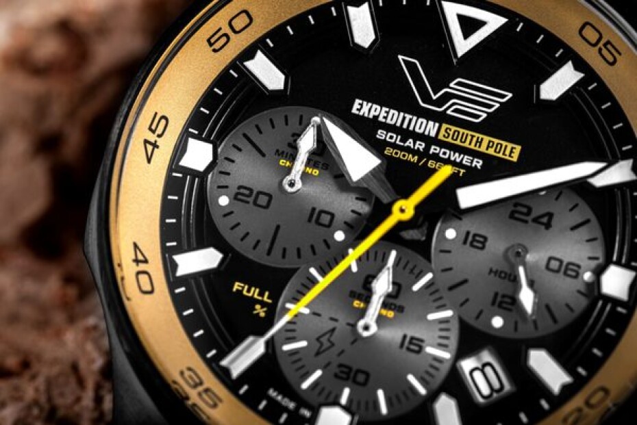 Vostok Europe Expedition South Pole Solar Power Chronograph VR42-592C763S - Bílý silikonový řemínek (luminiscenční) - main (6)