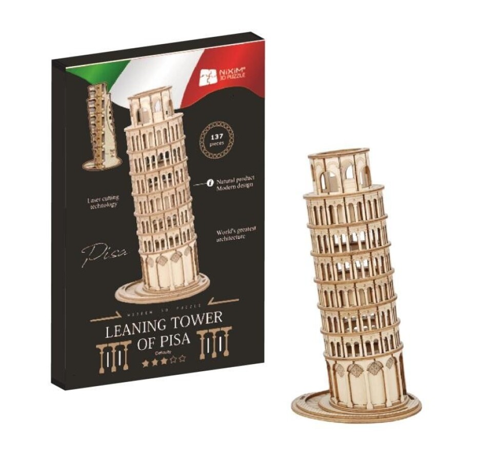 NiXiM Dřevěné 3D puzzle - Šikmá věž v Pise, 1.  vydání - main (0)
