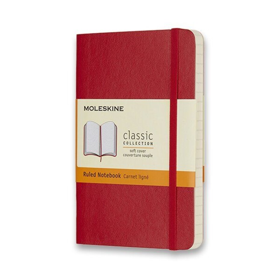 Zápisník Moleskine VÝBĚR BAREV - měkké desky - S, linkovaný 1331/11242 - Zápisník Moleskine - měkké desky červený - main (0)