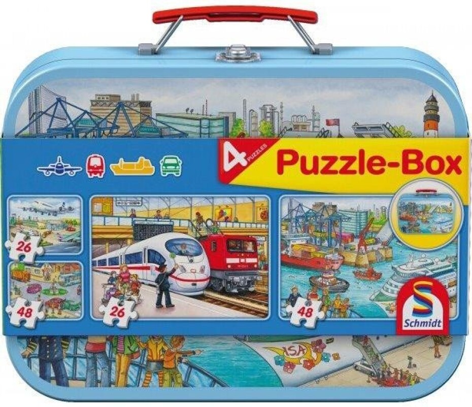 Schmidt Puzzle v plechovém kufříku - Doprava 4v1 - main (0)