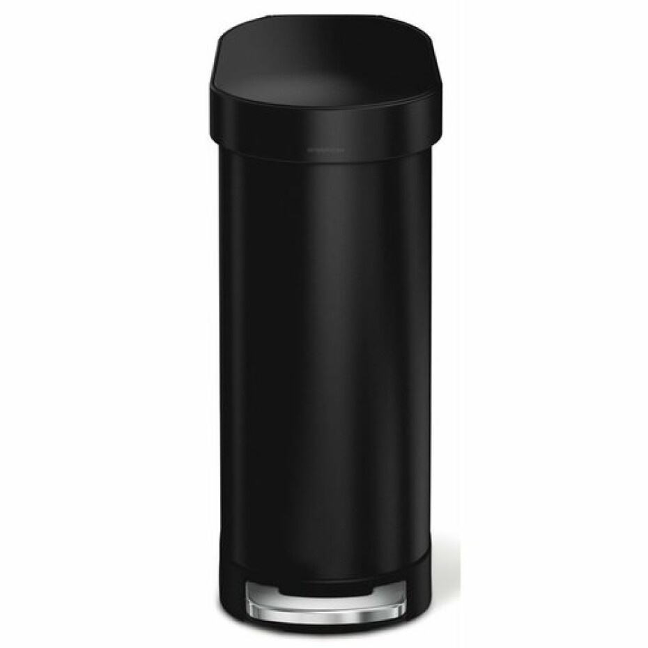 Simplehuman Oválný pedálový koš s nerezovým rámečkem Slim 45 l, černá - main (1)