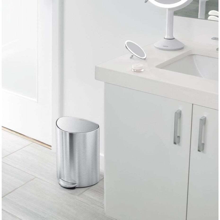 Simplehuman Pedálový odpadkový koš 6 l, půlkulatý, matná nerez ocel, plast - main (1)