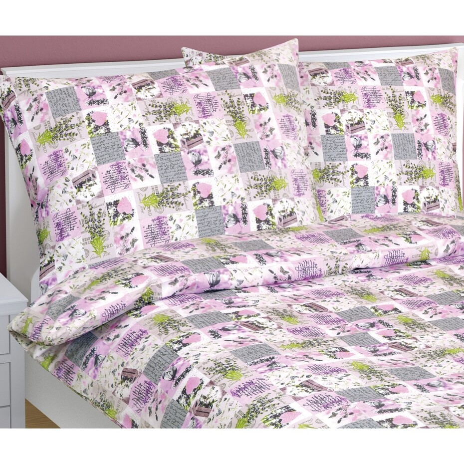 Bellatex Bavlněné povlečení Patchwork lila, 140 x 220 cm, 70 x 90 cm - main (2)