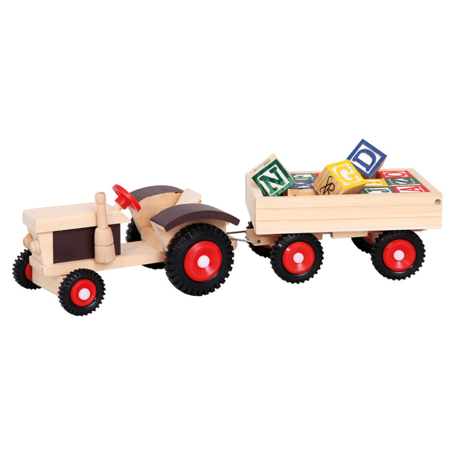 Bino Traktor s gumovými koly a  vlečkou - main (0)