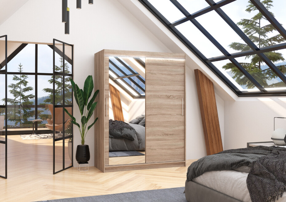 ArtAdrk Šatní skříň BIANCO | 150 cm Barva: Trufla - main (5)