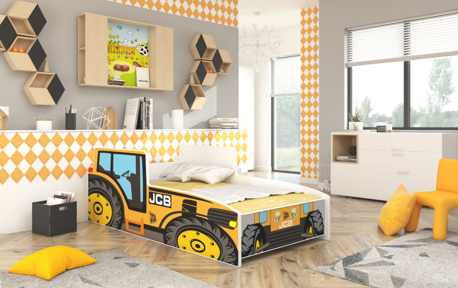 ArtAdrk Dětská auto postel TRACTOR Barva: Červená, Provedení: 80 x 160 cm - main (1)