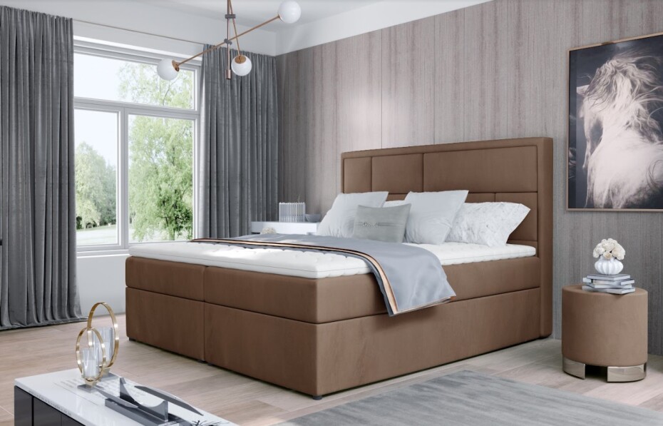 Artelta Manželská postel MERON Boxspring | 160 x 200 cm Barva: Dora 28 - main (4)