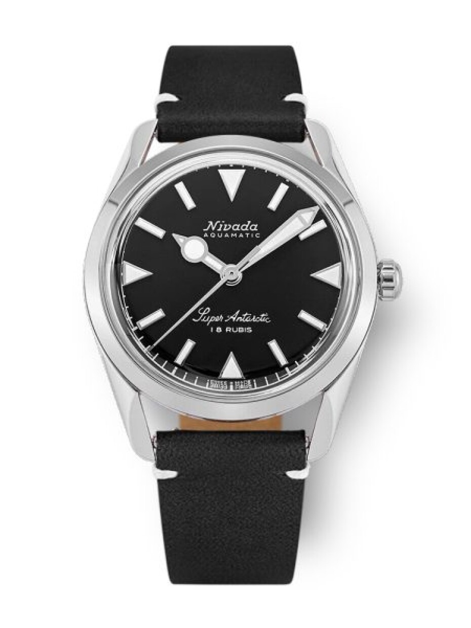 Nivada Grenchen Super Antarctic 35 mm - Black White Luminova - Bracelet Flat Link - main (5)