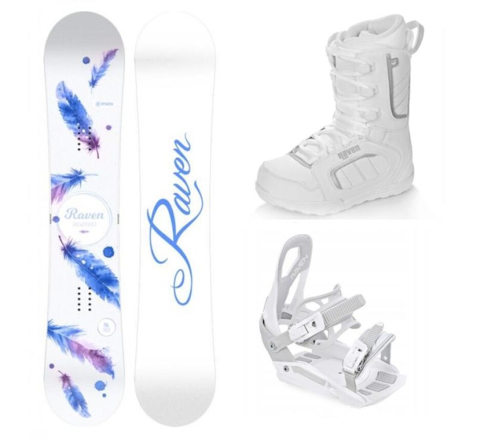 Raven Mia White snowboard + Raven S230 White vázání + Raven Pearl white boty - main (0)