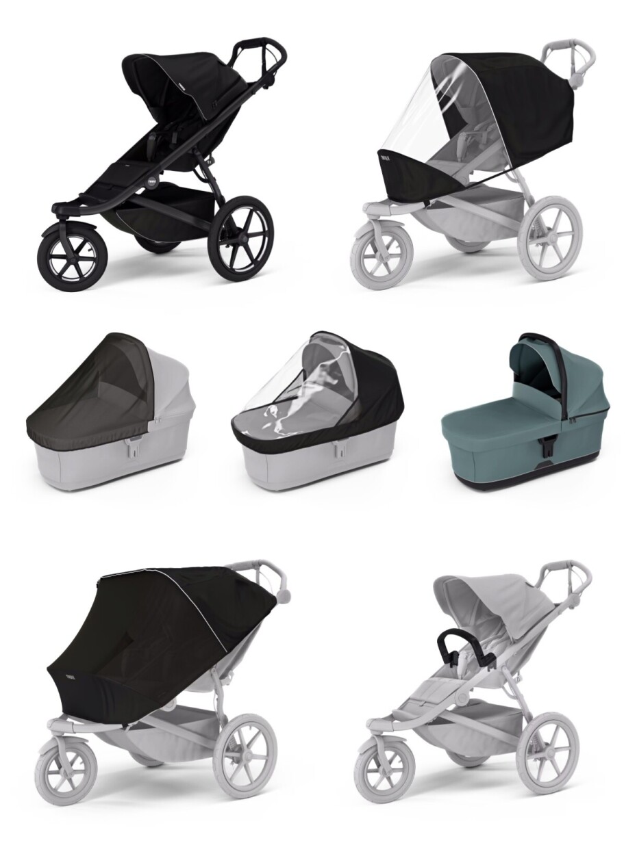 Sportovní kočárek Thule Urban Glide 3 Black + korbička Mid blue AKČNÍ SET 7v1 - main (0)