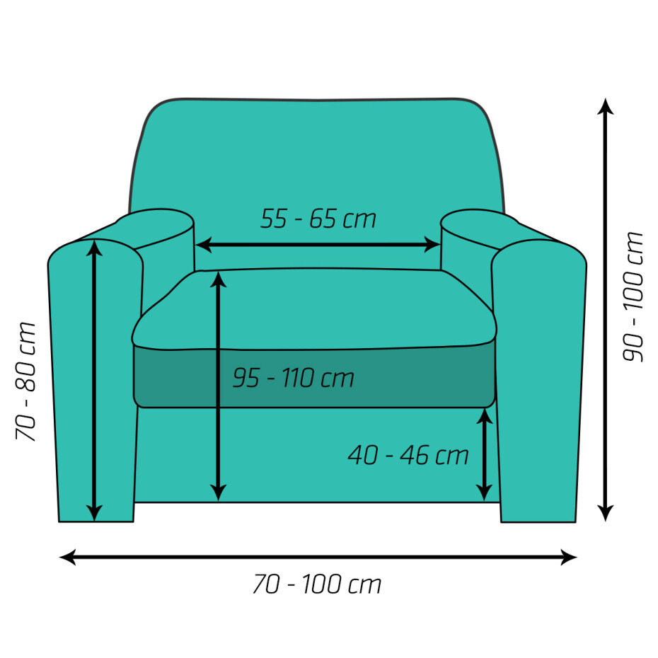 4Home Multielastický potah na křeslo Comfort Plus hnědá, 70 - 110 cm, 70 - 110 cm - main (2)