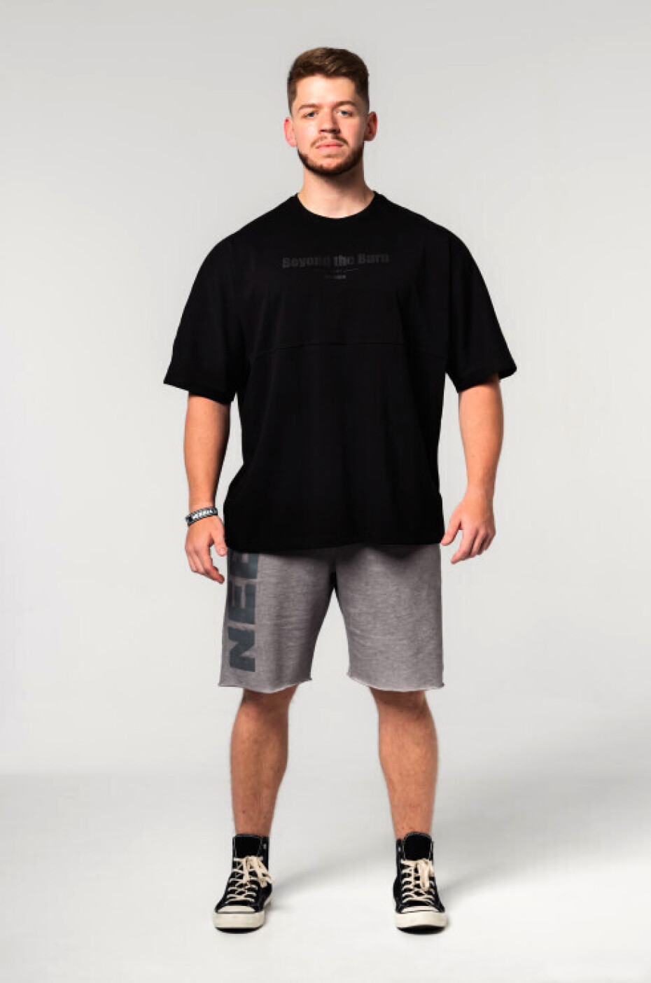 Pánské tričko Nebbia  Oversized Heavyweight Cotton T-shirt NO SHORTCUTS Black XXL - main (0)