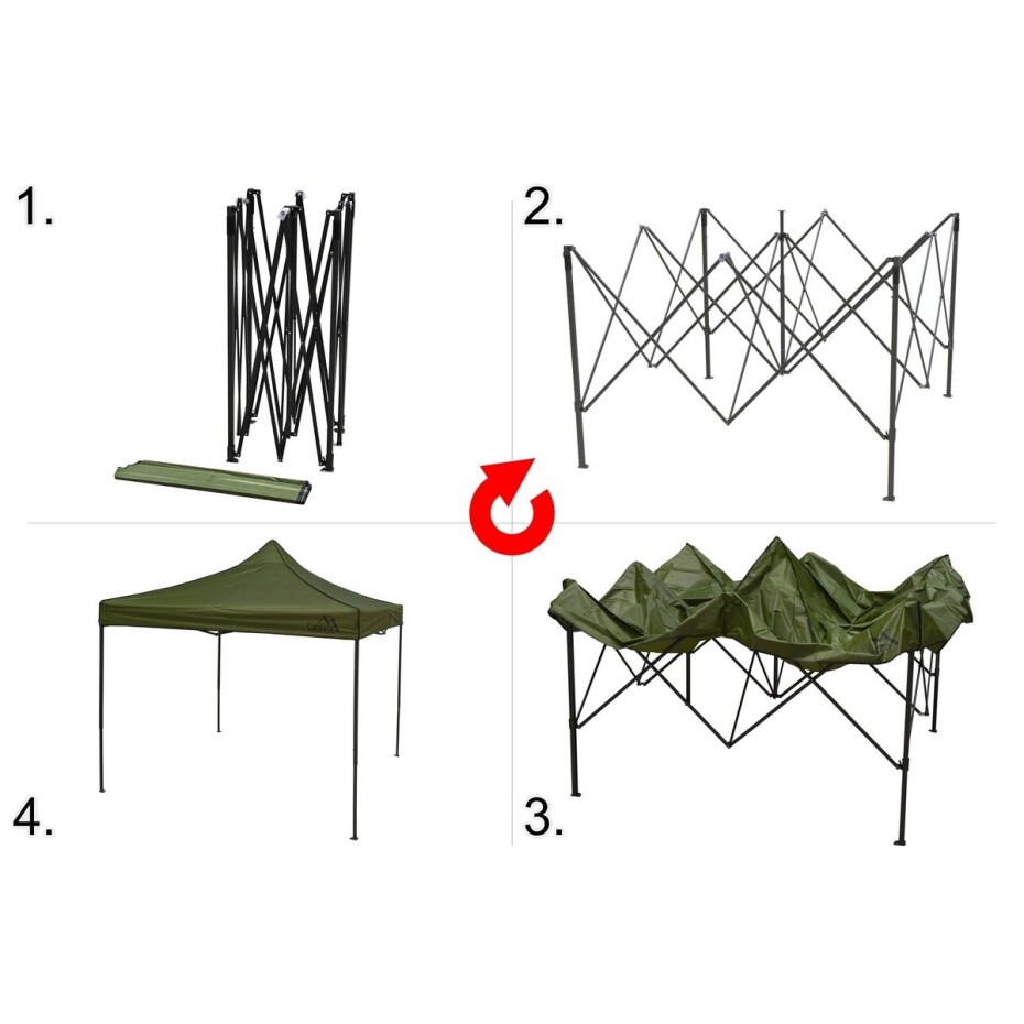 Cattara 13338 Párty stan nůžkový Waterproof, zelená, 3 x 3 m - main (6)