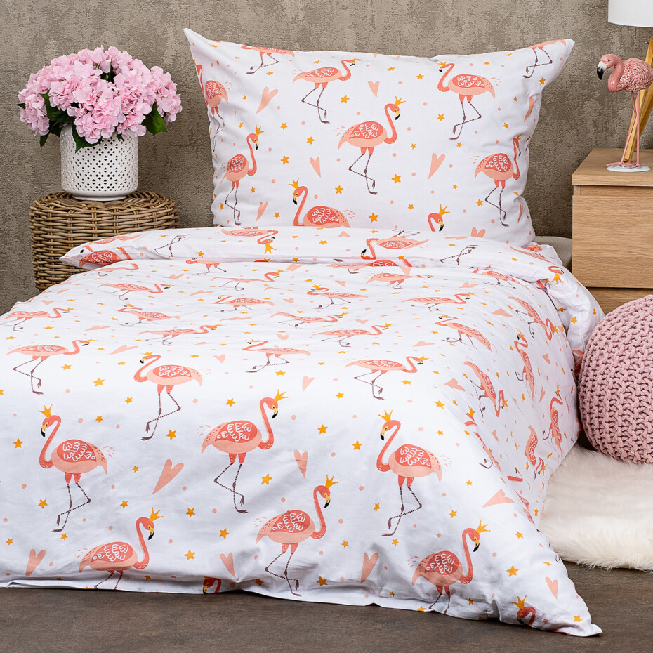 4Home Dětské bavlněné povlečení Flamingo, 140 x 200 cm, 70 x 90 cm - main (1)