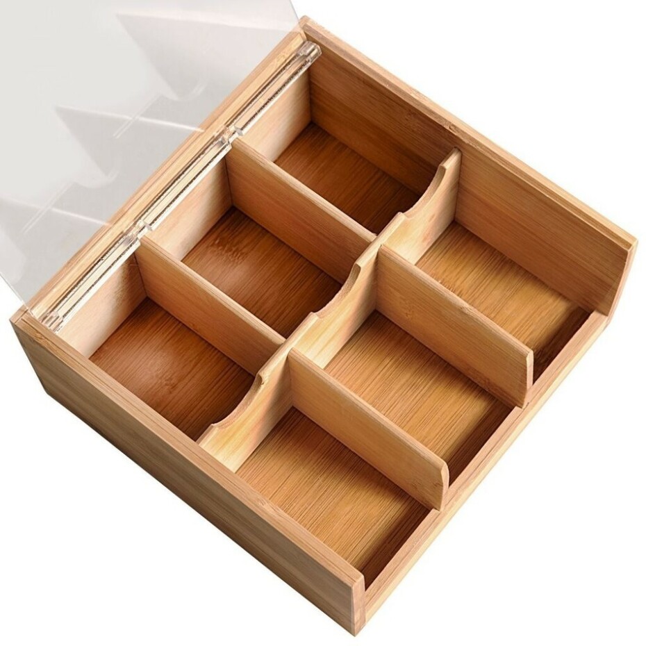 Kesper 58903 Organizér na čaje bambus, 6 přihrádek, 22 x 21 x 9,5 cm - main (1)