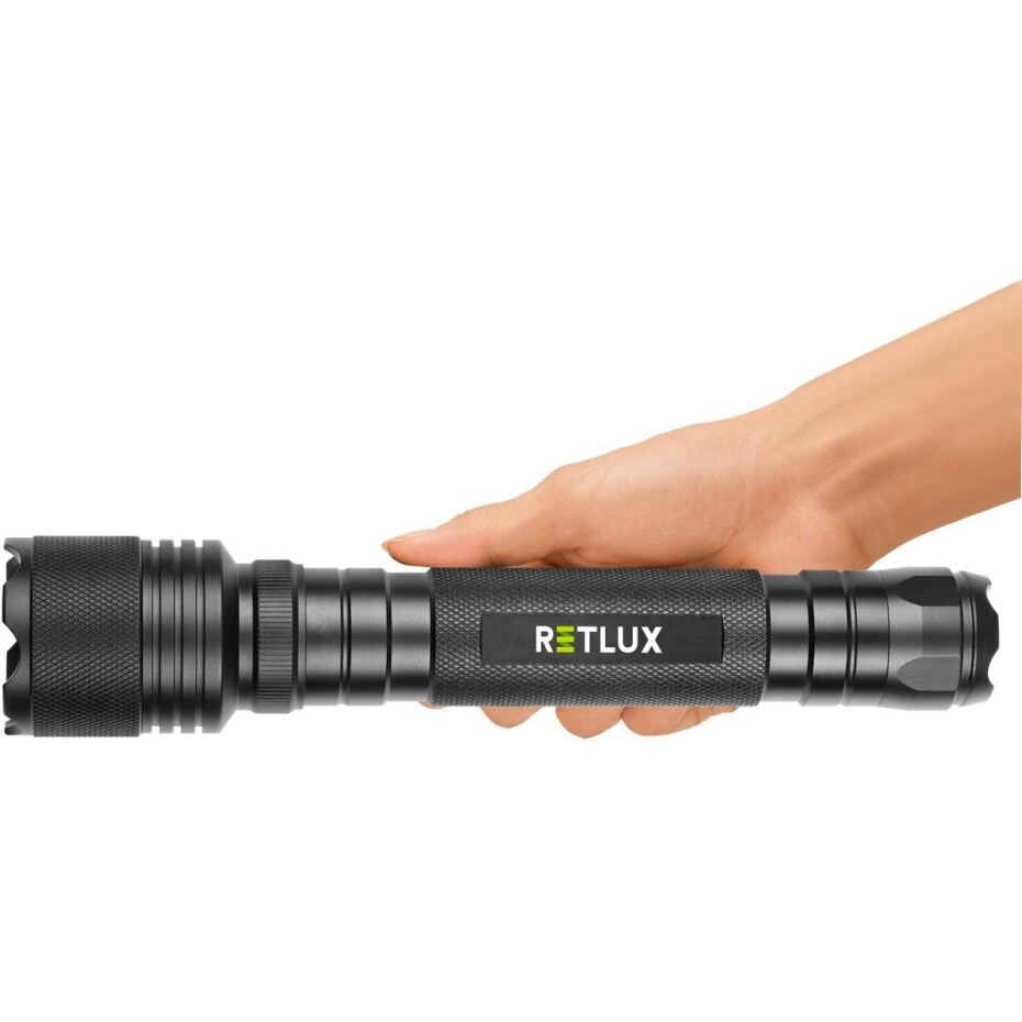 Retlux RPL 114 Ruční LED svítilna na D baterie, dosvit 100 m, výdrž 168 h - main (2)