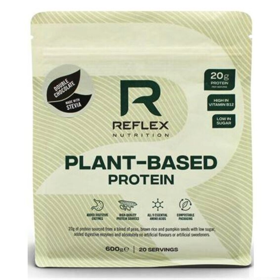 Reflex Nutrition  Plant Based Protein (Rostlinný protein) natural 600 g dvojitá čokoláda - stévie - main (0)