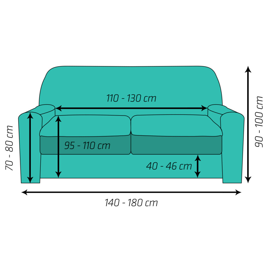4Home Multielastický potah na dvojkřeslo Comfort hnědá, 140 - 180 cm - main (4)