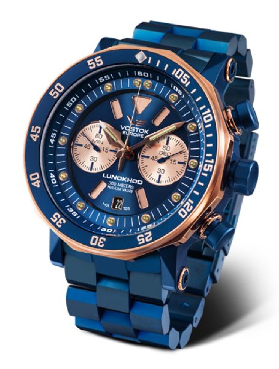 Vostok Europe Lunochod-2 Chrono Line 6S21-620E631B - Ocel se zlatým PVD - main (1)