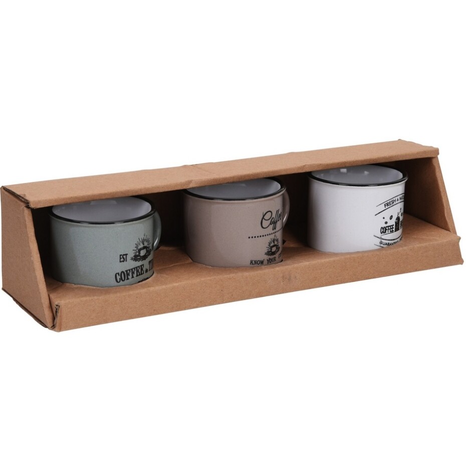 Sada kameninových hrnků Coffee 100 ml, 3 ks - main (2)