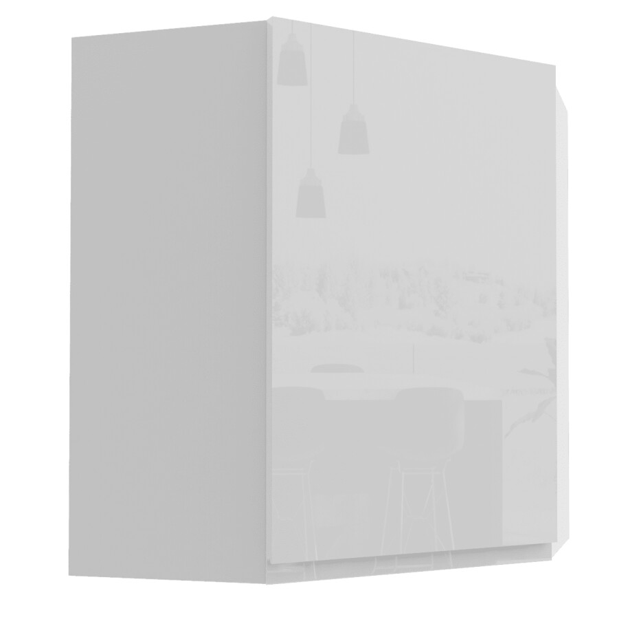 ArtExt Kuchyňská skříňka horní rohová FLORENCE lesk | W10 60 Barva korpusu: Bílá - main (1)