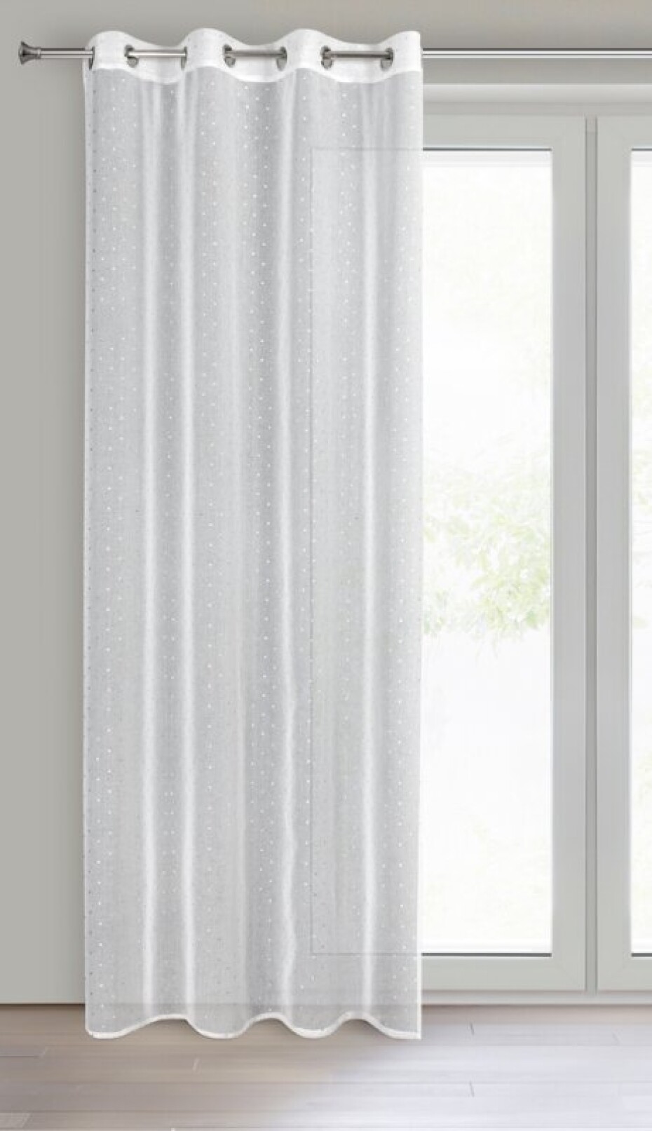 ArtFir Záclona DOTI K | bílá/stříbrná 140 x 250 cm - main (1)