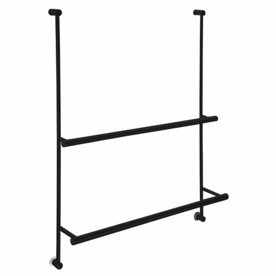 SAPHO 1301-09B závěsný držák ručníků na sprchovou zástěnu 60 x 73 x 12,5 cm, černá mat - main (0)